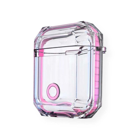 Чехол для AirPods 1/2 Shockproof Transparent Pink
